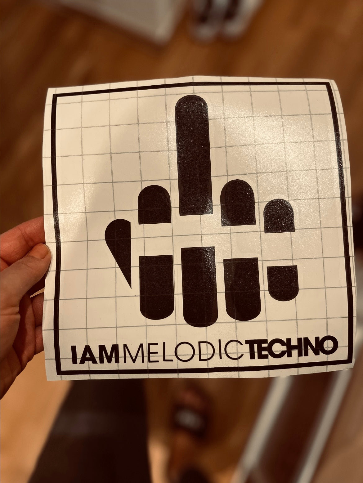IAM Melodic Techno Mittelfinger Autoaufkleber