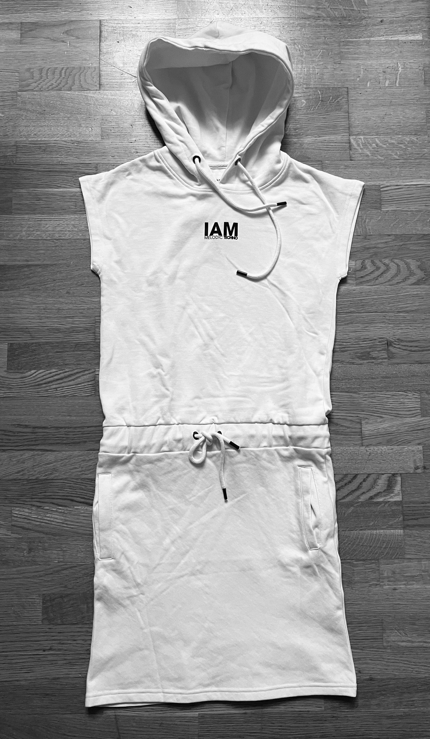 IAM Melodic Techno Hoodie Kleid mit Kapuze